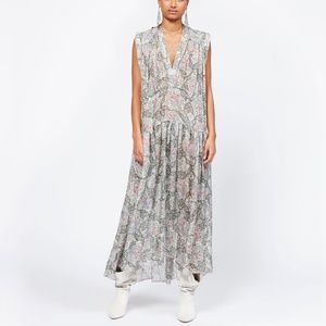 Isabel Marant paisley Maxi Dress - Gray and Pink